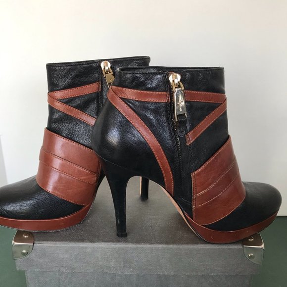 Cole Haan Black & Brown Platform Stiletto Heels - Picture 6 of 9